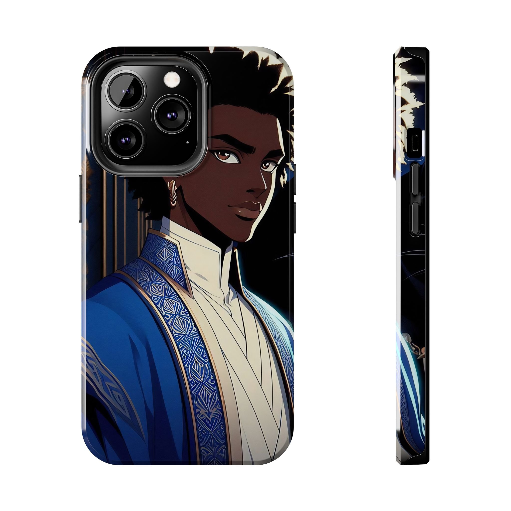Anime Royal Black Prince from the Land of Nu V001 (High Quality Material Tough Phone Cases for iPhone & Samsung)