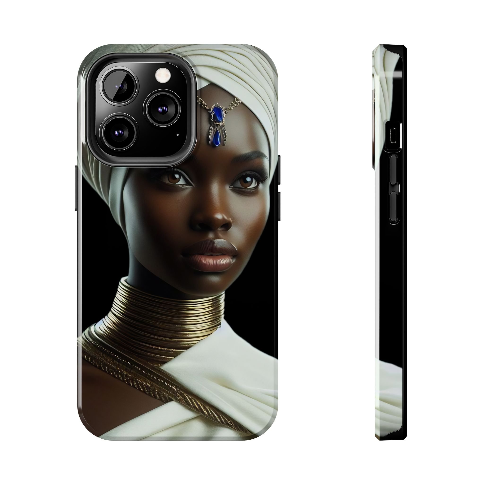 Royal Black African Aset Priestess of Nuit V001 BLACK (High Quality Material Tough Phone Cases for iPhone & Samsung)