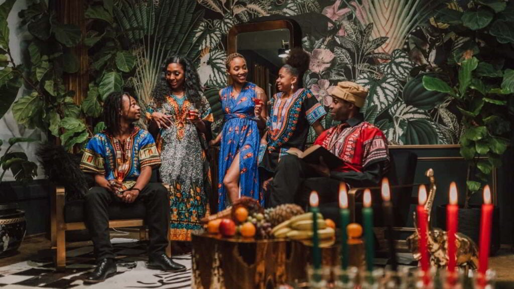 optimized black friends celebrating kwanzaa