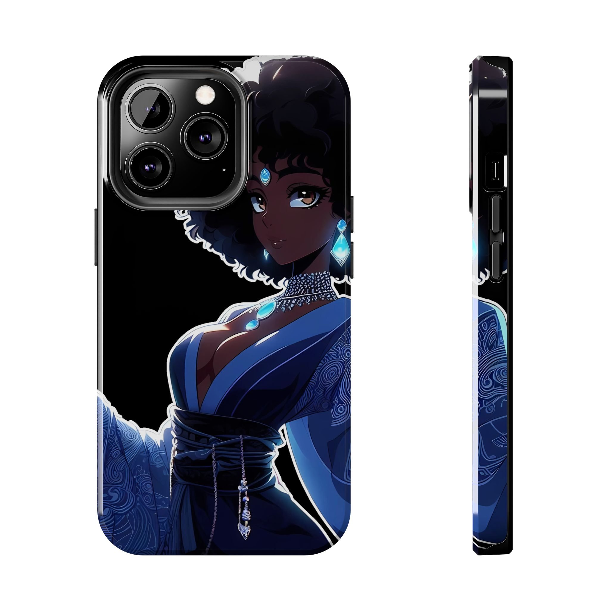 Anime Royal Black Feminine Noblewoman of Nu V002 BLACK (High Quality Material Tough Phone Cases for iPhone & Samsung)