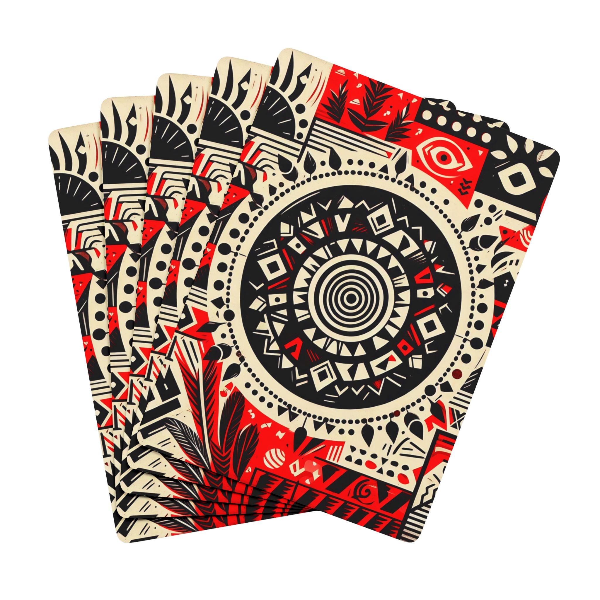 Tribal Reverie V007 RED (Poker Playing Cards)