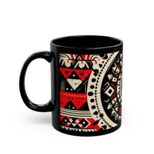Tribal Reverie V007 RED (Black Mug)